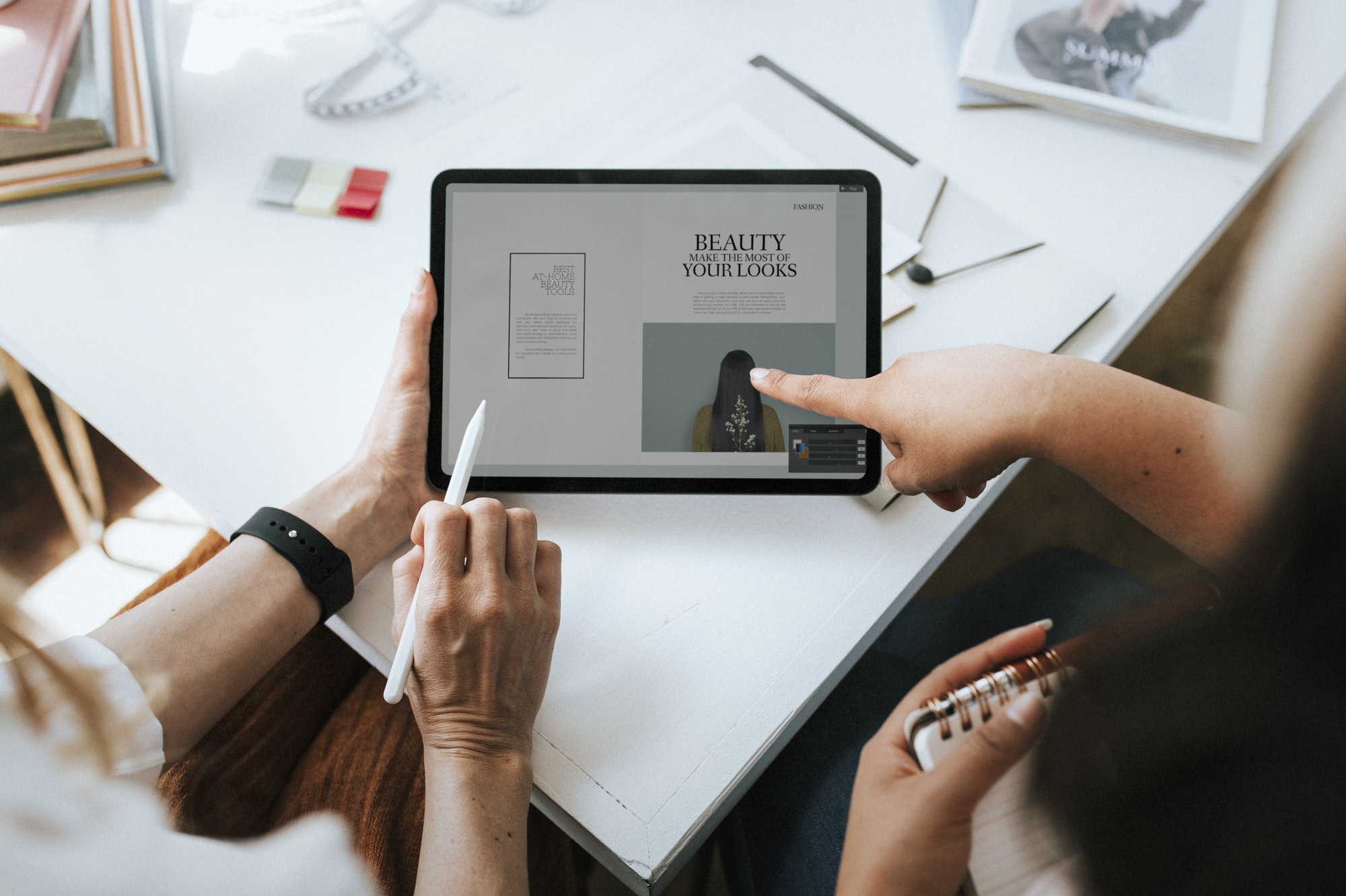 Businesswomen using a digital tablet